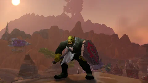 Bemalte Holzwaffen und Schild im Stil der Orgrimmar-Wache als Transmog-Set