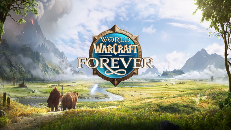 Key-Art zu World of Warcraft: Forever mit Logo und Charakteren