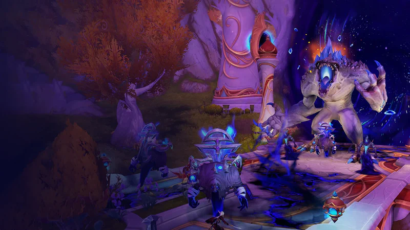 Key Art zu Patch 12.0.5: Leerenangriffe auf den Immersangwald
